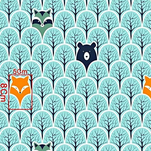 Pingianer 11,99€/m 100x160cm Fuchs 100% Baumwolle Baumwollstoff Kinder Meterware Handwerken Nähen Stoff (Fuchs Bär Schuppen, 100x160cm (11,99€/m))