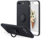 UEEBAI Case for iPhone 7 Plus iPhone 8 Plus, Ultra Slim Liquid Silicone Phone Case with 360 Rotatable Ring Holder Kickstand with Magnetic Car Mount Gel Rubber TPU Bumper Shockproof Cover - Black
