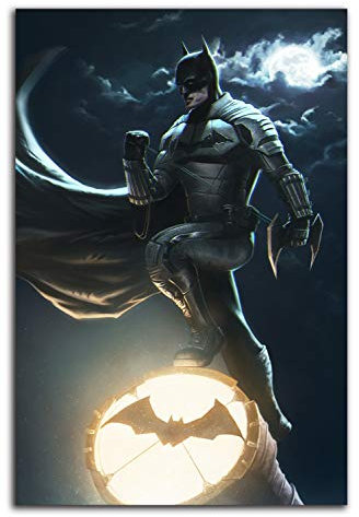 ARYAGO The Dark Knight Leinwanddruck, 61 x 91,4 cm, Filmposter Justice League Superheld, Bat-Man, Kunstdruck, für Wohnzimmer, Schlafzimmer, Kunstdruck, ungerahmt / rahmenbar