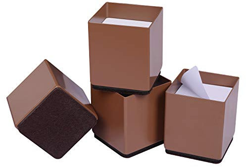Ezprotekt 2/5.1 cm Betterhöhungen Möbelerhöhung aus Karbonstahl, 2.4 Zoll Breit, Selbstklebende Möbelerhöhung Fügt 2 Zoll Höhe zu Betten, Sofas Schränken, Unterstützt 50.000 lbs, Schwarz Rund