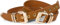 styleBREAKER Damen Gürtel mit doppelter goldener Schnalle und Lochnieten, B-Low Belt, Taillengürtel, kürzbar 03010121, Farbe:Cognac, Größe:90cm