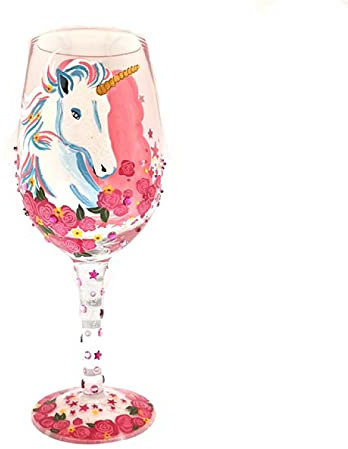 NYSJLONG Red Wine Glass Limited Wine Glasses Artificial Hand Painted Santa Claus Unicorn Cup Painted Glass Crystal Wine Glass Goblet