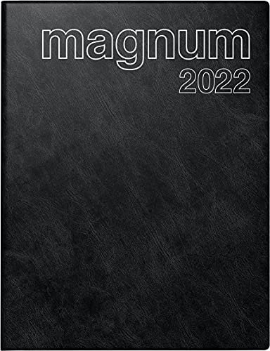 rido/idé 7027042902 Buchkalender magnum, 2 Seiten = 1 Woche, 183 x 240 mm, Schaumfolien-Einband Catana schwarz, Kalendarium 2022