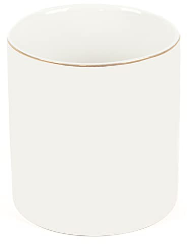 HANKOR Ceramic Desk Pen Holder Cute Pencil Cup Pen Organizer for Office School Desk Accessories, Makeup Brush Cup, White