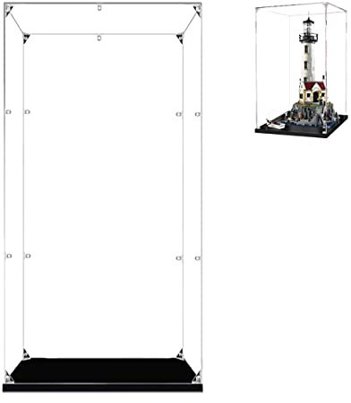 Hosdiy Acryl Vitrine Schaukasten für Lego 21335 - Kompatible mit (Motorisierter-Leuchtturm) Modell - 30 x 30 x 60 cm (Nur Vitrine)