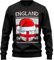 England Christmas Jumper Sweatshirt Unisex Mens and Womens Funny Santa Hat Flag with Football Xmas Fair Isle Ugly Sweater World Champions Gift Cup 2022, S, Black