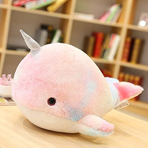 Ermano Kuscheltier 28cm Kawaii Regenbogen Narwal Plüschtiere Gefüllte Wal Einhorn Fisch Puppe Weiche Tiere Kissen für Mädchen Geburtstagsgeschenk