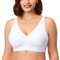 AISILIN Non Wired Bras for Women Comfort Wireless Bralette Support Full Coverage Unlined Soft T Shirt Plus Size Bra White 42E