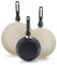 Greenpan Rio Ensemble de 3 poêles à frire en céramique anodisée dure et antiadhésive, 20,3 cm, 25,4 cm et 30,5 cm, poignée souple, sans PFA, passe au lave-vaisselle, passe au four, noir