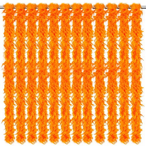 JoliJour Boa Federboa,12 Stück Federboa Boa,2M Lang,Federboa zum Basteln,Flauschige Truthahnfedern,DIY,Kostüm-Zubehör,Damen Karneval Fasching Stola Kostüm Party Schal Feder,Flauschige Federboa