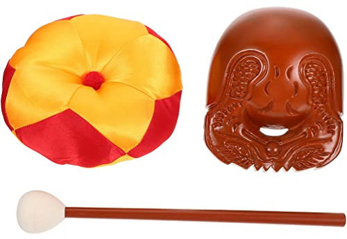 ERINGOGO 5 Zoll Mokugyo mit Schlägel und Matte, Holz Fisch Balsam Holz Tempel Block, Zen Drum Meditation Percussion Instrument