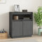 FIRBNUS 70x34x80 cm Aufbewahrungsschrank Bücherschranks Beistellschrank Beistelltisch Badezimmerschrank Lagerschrank Highboard Kommode Grau Sideboard Wohnzimmer TV Schrank Massivholz Kiefer