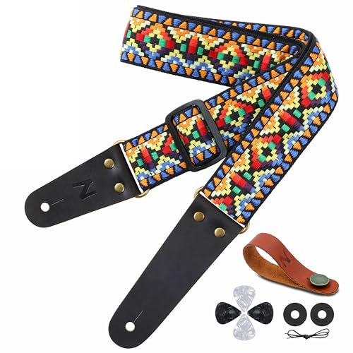 Nefelibata Unisex Jtbd-md259 Gitarrengurt, Farbiges Mosaik, Adjustable from 38 to 64