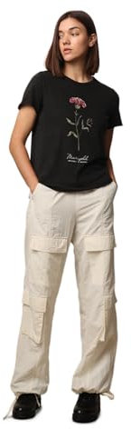 ONLY Damen Onllucy Reg S/S Top JRS Noos, Black/Print:Marigold Pink, S