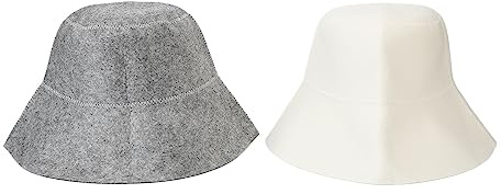 Sonew Cappello Sauna, Protezione della Testa, Assorbimento d'Acqua, Cappello Bagno Sauna, Cappello Vaporarium per Donna e Uomo, Bianco e Grigio