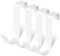flintronic Crochet de Porte, 4 x Patère Porte en Acier Inoxydable, Crochets pour Rebord de Porte Tiroir, Porte Manteau pour Porte, Tiroir, Placard Armoire, Salle de Bains, Cuisine -Blanc
