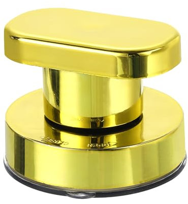 sourcing map Suction Cup Door Handle, 1Pcs - ABS Shower Door Handle, Adhesive Push Pull Armrest for Bathroom Sliding Glass Door Refrigerator Drawer (Gold, 62x50mm)