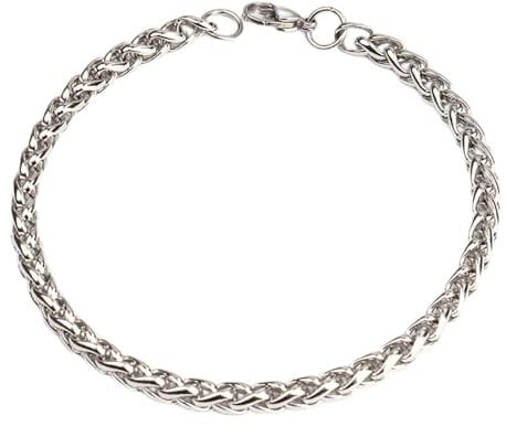 QDHUAN Stainless Steel Silver Sturdy Cuban Link Double Chain Bracelet Men's Stainless Steel Bracelet Sturdy Silver Chain Bracelets For Men Wrist Chain Silver Jewelry Bracelet Gifts for Dad Husband