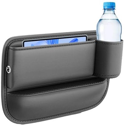 Fenytay Car Leather Cup Holder Gaps Filler Bag, Multifunctional Automotive Seat Storage Box, Cup Holder Extender For Car, Adjustable Cup Holder For Car - Comfortable Trays & Bags Car Seat Storage Box