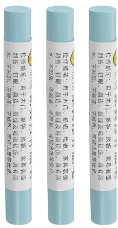 sourcing map Furniture Repair Crayons, 3Pcs - Wood Wax Filler Stick, Furniture Markers Touch Up - for Scratches Holes Tables Desks Wooden Floors Cover Ups, Angel Blue