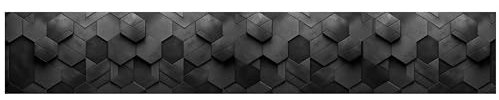 wandmotiv24 Fototapete panorama Graue Waben, selbstklebendes Vlies 150g - Groß (300x50cm) grau, waben, Romben, Muster, 3D M0114