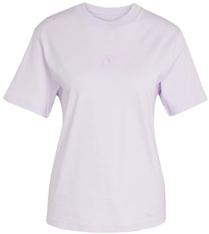adidas Donna Essentials 3-Stripes Cotton T-Shirt, Ice Lavender/Bliss Lilac, XS