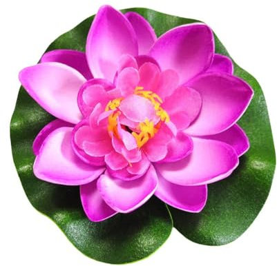 pulunto Künstliche Blume, schwimmende Kunstpflanze, lebensechte Seerose, Garten für Teichdekoration, Mikrolandschaft, P5G0, 10 cm