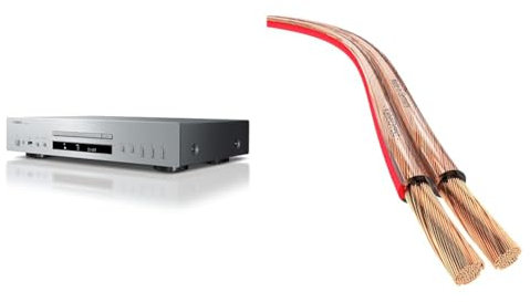 Yamaha CD-S303 – CD-Player mit High-Performance 192 kHz/24-bit DAC & KabelDirekt Lautsprecherkabel Made in Germany aus reinem Kupfer 10m