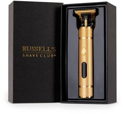 Russell's Precision Pro Electric Cordless Beard Trimmer Detailers with Ceramic Blades (Gold) - Premium Barber Quality