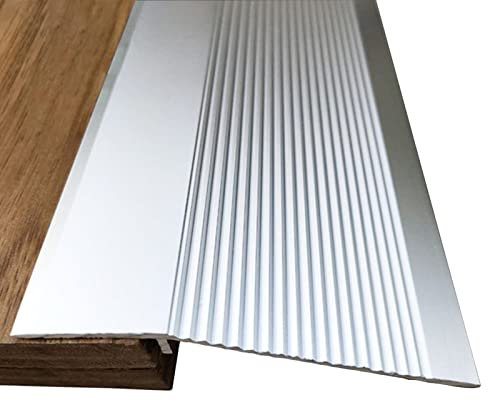 Türeinstiegsrampe für Vinylböden, Teppich/Fliesen, 10 cm breit, silberfarben, 90 cm Länge