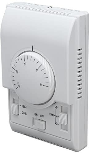 Termostato, Termostato Industrial Fan Coil Termostato de Aire Acondicionado Central Interruptor de Control Mecánico de 2 Vías Acondicionador 110-220 V Montaje en Pared Ventilador