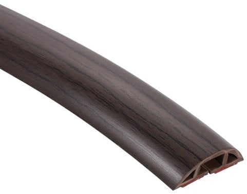 uxcell D30 3.3ft Floor Cord Cover, PVC Cord Cover Floor, Wire Cover for Extension Cords, Protect Wires & Prevent Cable Trips, Hole Width: 0.39, Wood Dark Brown