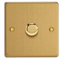 Varilight 1-Gang 2-Way V-Pro Push On/Off Rotary LED Dimmer 1 x 0-120W Brushed Brass