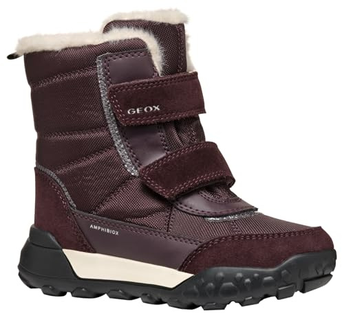 Geox J TREKKYUP Girl B AB Ankle Boot, DK Burgundy, 37 EU