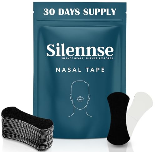 Silennse 30 Pcs Nasal Strips (Black) – Anti Snoring for Men & Women, Nasal Dilators, Nose Tape for Breathing, Snore Stopper, Nasal Tape to Stop Snoring