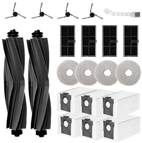 Accesorios compatible con Dreame L40 Ultra/X40 Ultra Complete/X40 Master/Mova P50 Pro Ultra Aspirador, Piezas de Repuesto, Filtros Cepillos Principales, Paños, Cepillos Laterales, Bolsas para el Polvo