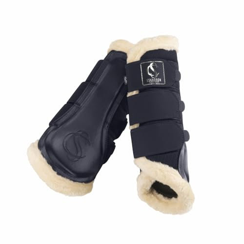 Eskadron Gamaschen Pferdegamaschen Mesh Fauxfur Classic Sports, Farbe:Navy, Größe:M