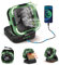 Portable Fan Desk Solar Fan - 20000mah Camping Fans Battery Fans with Solar Panel 120° Auto Oscillating, 6 Wind Speeds, 3 Light Modes,Timer, Handle, Foldable Table Fans for Home,Office,Travel (Green)