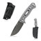 SDOKEDC DC53 Stahl messer Feststehende Klinge G10 Griff mit Kydex Scheide für Männer EDC Camping Survival Outdoor (Schwarzer Stein wash+grauer Griff)