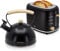 briebe Nordic Set Tostadora Pan Ranura Ancha 2 Rebanadas, 6 Niveles Tostado + Tetera Silbante 2,3 L Infusiones, Acero Inoxidable, Inducción, Libre BPA, Pack Desayuno Diseño Nórdico Negro