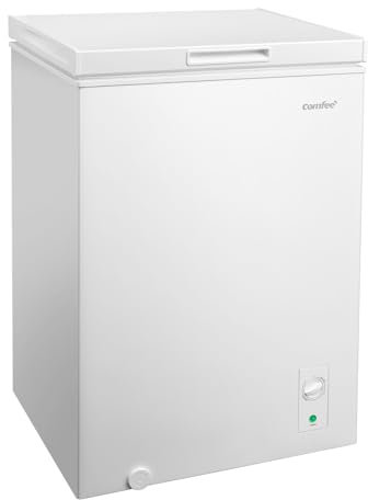 COMFEE' RCC102WH2EU(E) Congelador arcón independiente 99L, convertible a congelador/refrigerador, inverter, clasificación de 4 estrellas, apto para garajes, blanco [Clase energética E]