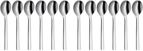 WMF Nuova Espressolöffel Set 6-teilig, Espressolöffel Cromargan Edelstahl poliert spülmaschinengeeignet, L 11 cm (Packung mit 2)