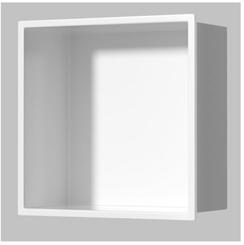 AYVADA Niche de Douche 12,6 x 12,6, Niche Murale en Acier Inoxydable, étagère de Douche encastrée Simple, Niche de Douche pour Rangement de Salle de Bain, Blanche