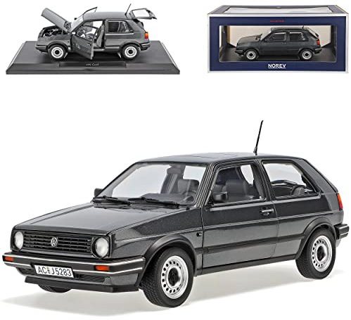 Volkwagen Golf II CL Grau Metallic 1983-1992 1/18 Norev Modell Auto mit individiuellem Wunschkennzeichen