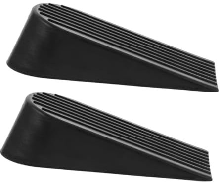 Ciieeo 2 pièces Cales de Porte Caoutchouc Noir Lot de Butées de Porte Extra Large pour Garage Entrepôt et Usage Domestique Résistantes et Universelles Installation Facile