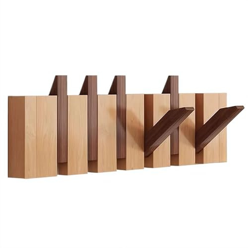 Natural Wall Mounted Piano Coat Rack, Multi Hook Wooden Piano Coat Rack Wall Mount, Wall Hook for Entryway Door