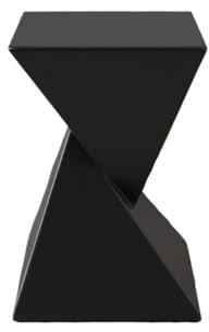 Hhaoran-9868 Table D'appoint Latérale Petite Table d'appoint en Ciment au Design Minimaliste for l'intérieur et l'extérieur, Balcon, Jardin, café, Salon Table Basse d'appoint pour Salon(Noir)