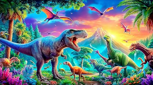 Dinosaurieraurieraurierier Puzzle aus Recyclingpapier 1000 Teile - Spaßiges Geschenk & Tolle Geschenkidee Für Erwachsene 38x52/1000pcs