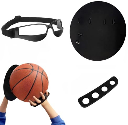 VELAJA Basketball Wurfhand-Trainer Set für Rechtshänder, Basketball Trainingsgeräte Zubehör zur Korrektur der Führungshand, Inklusive Brille und Handscheibe