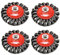 AB Tools 4 PACK Twist Knot Wire Brush / Wheel 115mm for Angle Grinder TE242